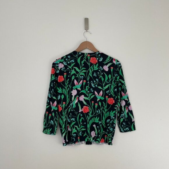 Kate Spade Jardin Hummingbird Button Front Cardigan Size Small - Picture 2 of 6
